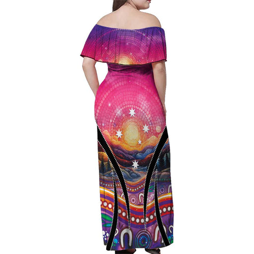 NAIDOC Week 2026 Family Matching Off Shoulder Maxi Dress and Hawaiian Shirt Eternal Spirit Tree