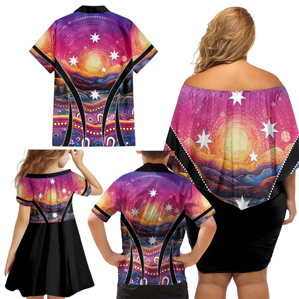 NAIDOC Week 2026 Family Matching Off Shoulder Short Dress and Hawaiian Shirt Eternal Spirit Tree
