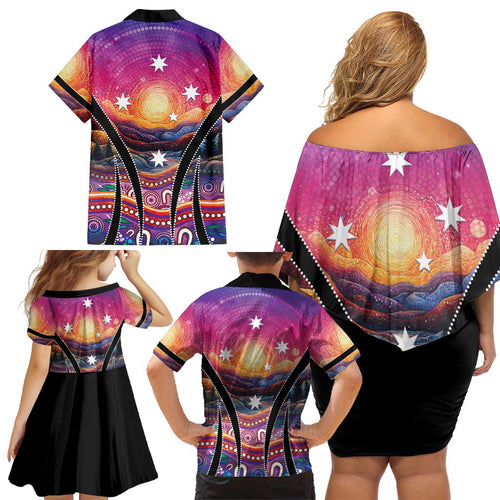 NAIDOC Week 2026 Family Matching Off Shoulder Short Dress and Hawaiian Shirt Eternal Spirit Tree