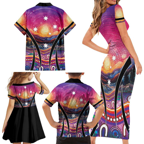 NAIDOC Week 2026 Family Matching Short Sleeve Bodycon Dress and Hawaiian Shirt Eternal Spirit Tree