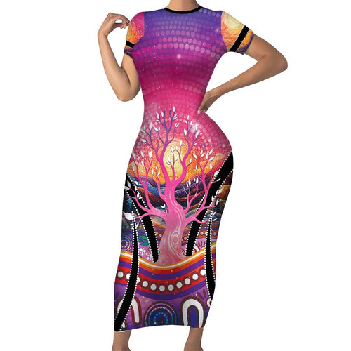 NAIDOC Week 2026 Family Matching Short Sleeve Bodycon Dress and Hawaiian Shirt Eternal Spirit Tree