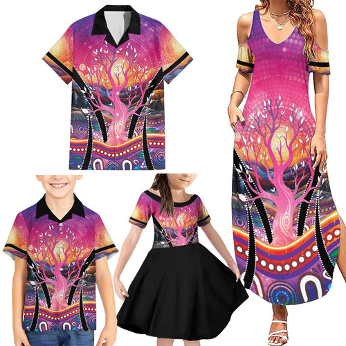 NAIDOC Week 2026 Family Matching Summer Maxi Dress and Hawaiian Shirt Eternal Spirit Tree