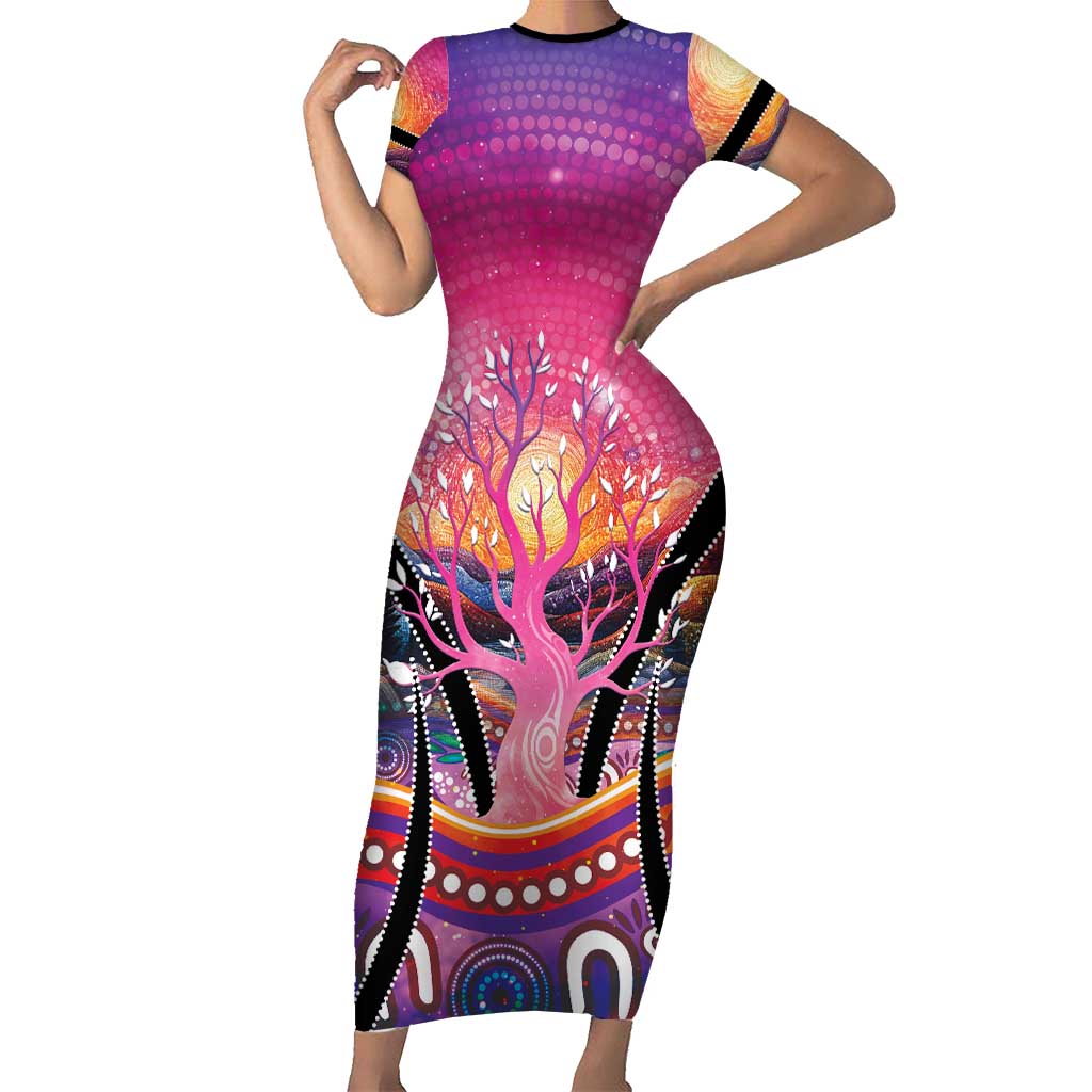 NAIDOC Week 2026 Short Sleeve Bodycon Dress Eternal Spirit Tree
