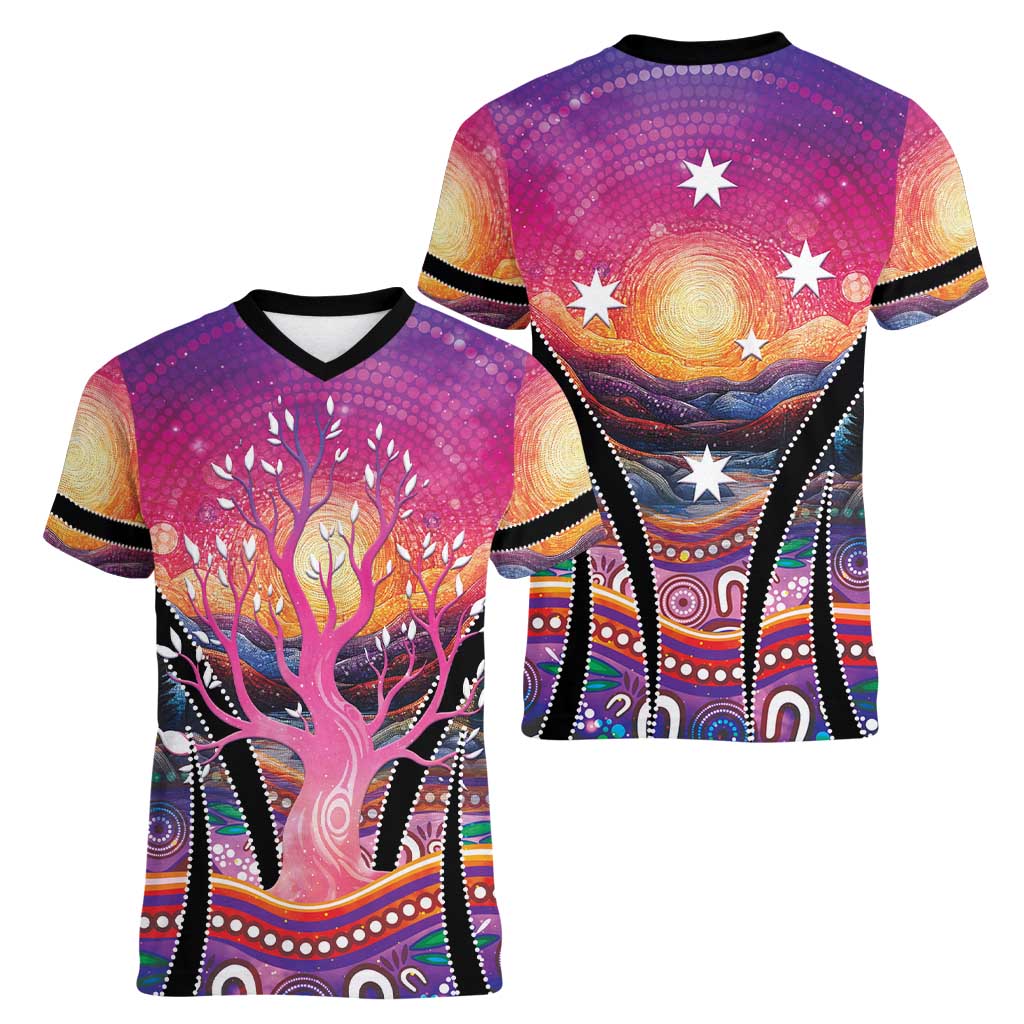 NAIDOC Week 2026 Women V-Neck T-Shirt Eternal Spirit Tree