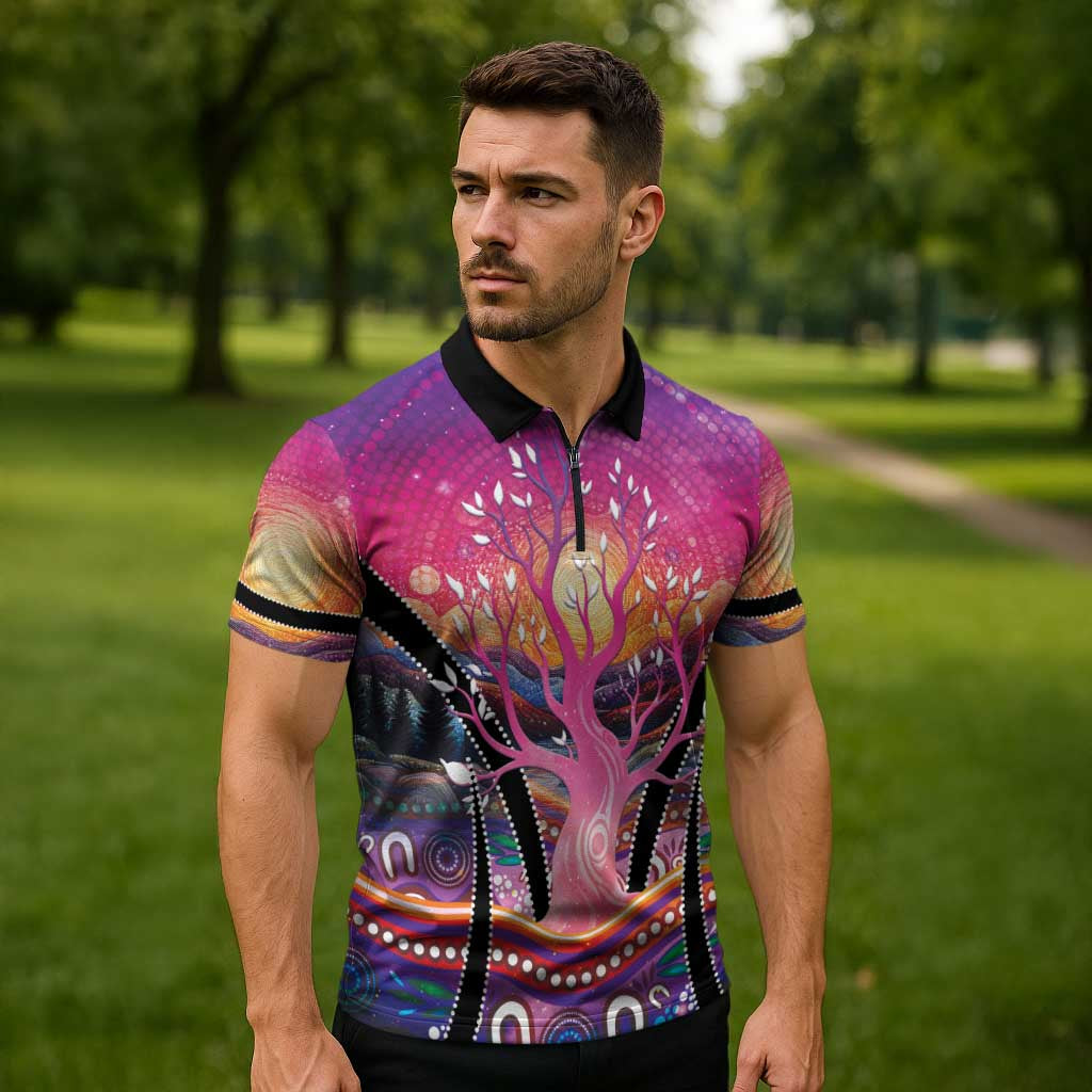 NAIDOC Week 2026 Zipper Polo Shirt Eternal Spirit Tree