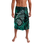 Personalised New Zealand Darts Lavalava Maori Koru Dartboard Turquoise Flame