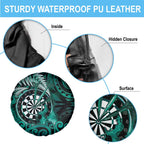 New Zealand Darts Spare Tire Cover Maori Koru Dartboard Turquoise Flame