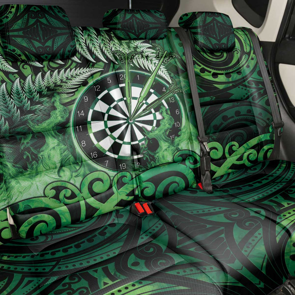 New Zealand Darts Back Car Seat Cover Maori Koru Dartboard Green Flame