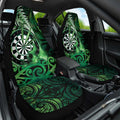 New Zealand Darts Car Seat Cover Maori Koru Dartboard Green Flame