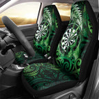 New Zealand Darts Car Seat Cover Maori Koru Dartboard Green Flame
