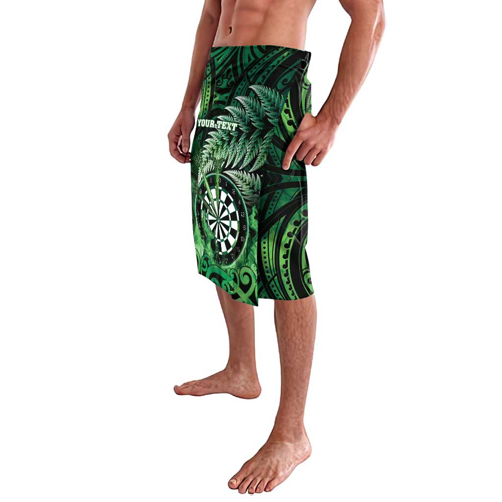 Personalised New Zealand Darts Lavalava Maori Koru Dartboard Green Flame