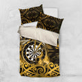 New Zealand Darts Bedding Set Maori Koru Dartboard Gold Flame