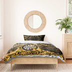 New Zealand Darts Bedding Set Maori Koru Dartboard Gold Flame