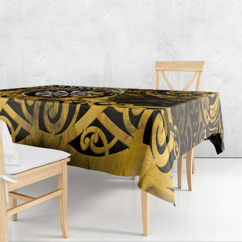 New Zealand Darts Tablecloth Maori Koru Dartboard Gold Flame