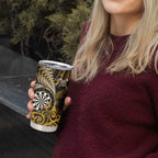 Personalised New Zealand Darts Tumbler Cup Maori Koru Dartboard Gold Flame