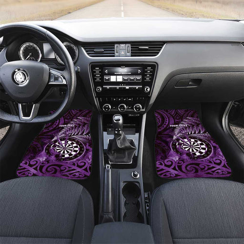 New Zealand Darts Car Mats Maori Koru Dartboard Purple Flame