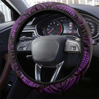 New Zealand Darts Steering Wheel Cover Maori Koru Dartboard Purple Flame