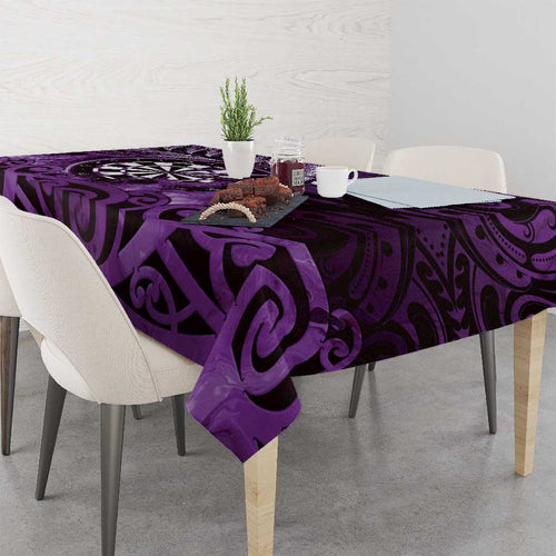 New Zealand Darts Tablecloth Maori Koru Dartboard Purple Flame