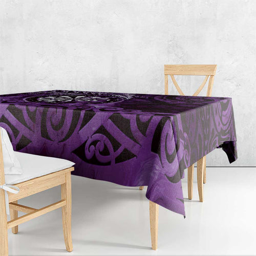 New Zealand Darts Tablecloth Maori Koru Dartboard Purple Flame