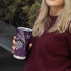 Personalised New Zealand Darts Tumbler Cup Maori Koru Dartboard Purple Flame
