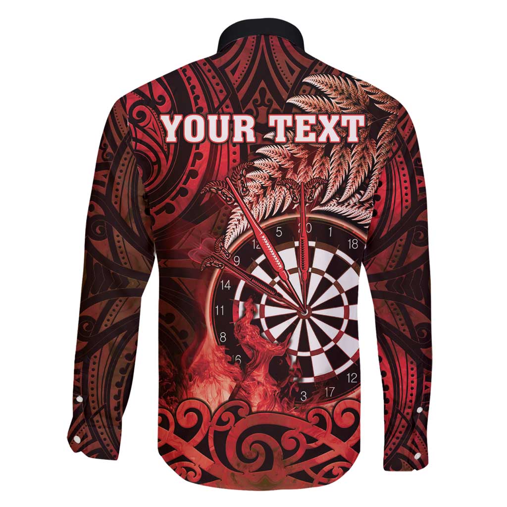 Personalised New Zealand Darts Family Matching Tank Maxi Dress and Hawaiian Shirt Maori Koru Dartboard Red Flame