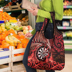 New Zealand Darts Grocery Bag Maori Koru Dartboard Red Flame