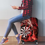 New Zealand Darts Luggage Cover Maori Koru Dartboard Red Flame