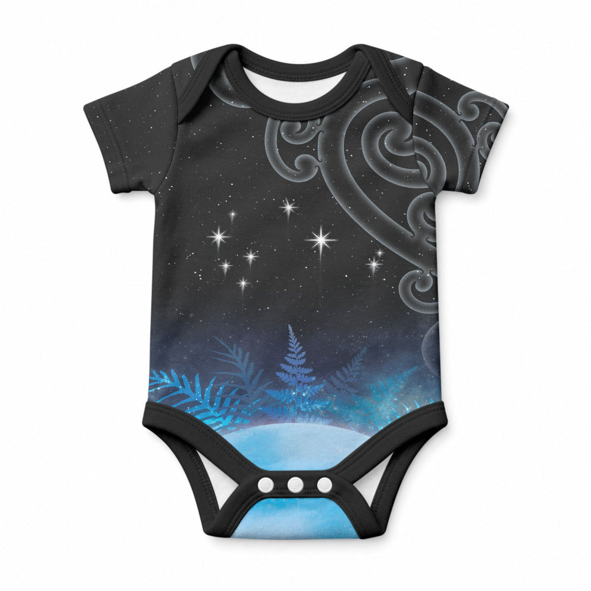 New Zealand Matariki Baby Onesie Pleiades Star Cluster Blue Galaxy