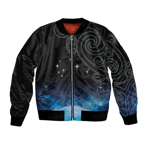 New Zealand Matariki Bomber Jacket Pleiades Star Cluster Blue Galaxy