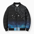 New Zealand Matariki Bomber Puffer Jacket Pleiades Star Cluster Blue Galaxy