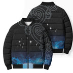 New Zealand Matariki Bomber Puffer Jacket Pleiades Star Cluster Blue Galaxy