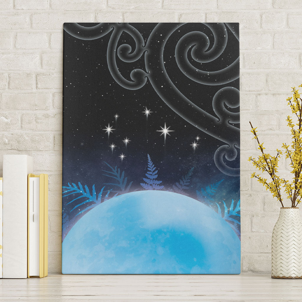 New Zealand Matariki Canvas Wall Art Pleiades Star Cluster Blue Galaxy