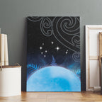 New Zealand Matariki Canvas Wall Art Pleiades Star Cluster Blue Galaxy