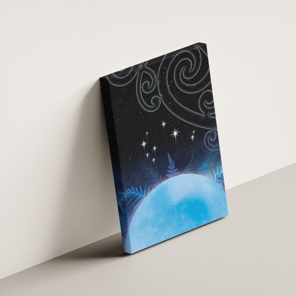 New Zealand Matariki Canvas Wall Art Pleiades Star Cluster Blue Galaxy