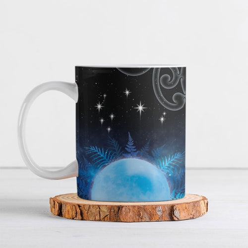 New Zealand Matariki Ceramic Mug Pleiades Star Cluster Blue Galaxy