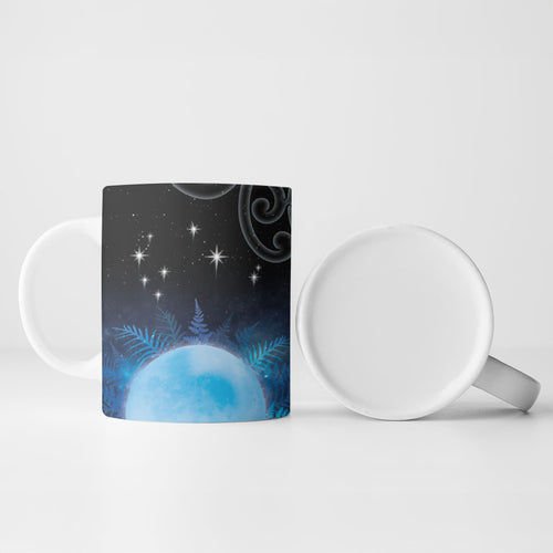 New Zealand Matariki Ceramic Mug Pleiades Star Cluster Blue Galaxy