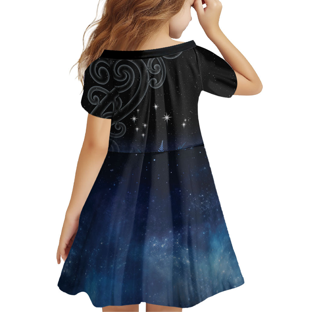 New Zealand Matariki Family Matching Mermaid Dress and Hawaiian Shirt Pleiades Star Cluster Blue Galaxy