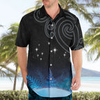 New Zealand Matariki Hawaiian Shirt Pleiades Star Cluster Blue Galaxy