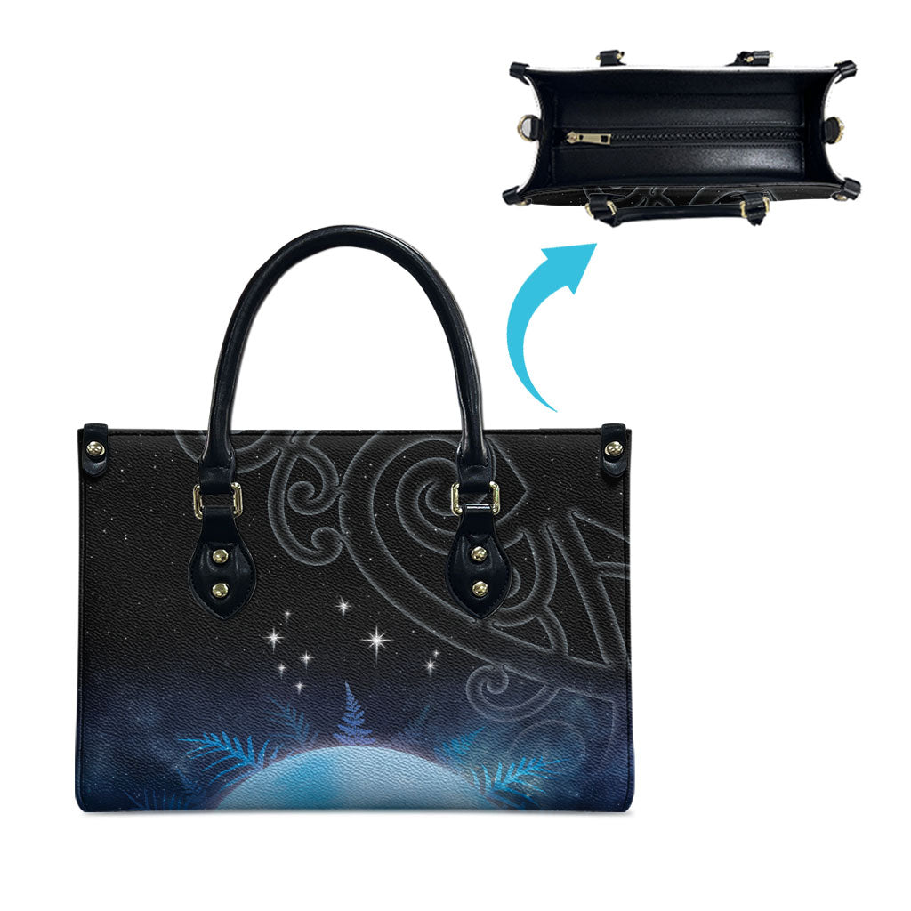 New Zealand Matariki Leather Bag Pleiades Star Cluster Blue Galaxy