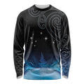 New Zealand Matariki Long Sleeve Shirt Pleiades Star Cluster Blue Galaxy