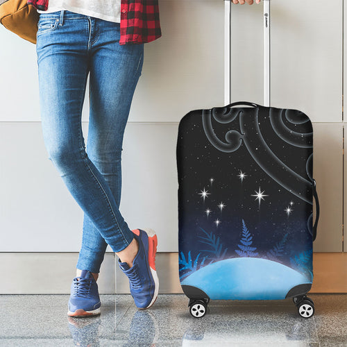 New Zealand Matariki Luggage Cover Pleiades Star Cluster Blue Galaxy