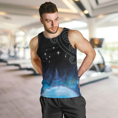 New Zealand Matariki Men Tank Top Pleiades Star Cluster Blue Galaxy