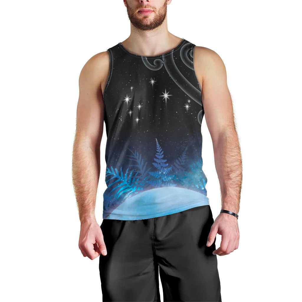 New Zealand Matariki Men Tank Top Pleiades Star Cluster Blue Galaxy