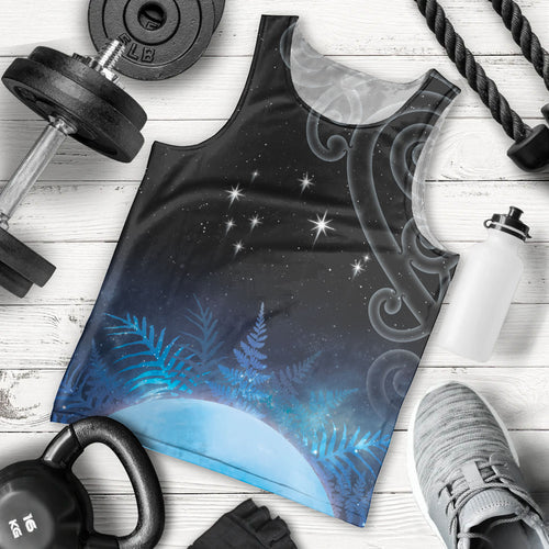 New Zealand Matariki Men Tank Top Pleiades Star Cluster Blue Galaxy