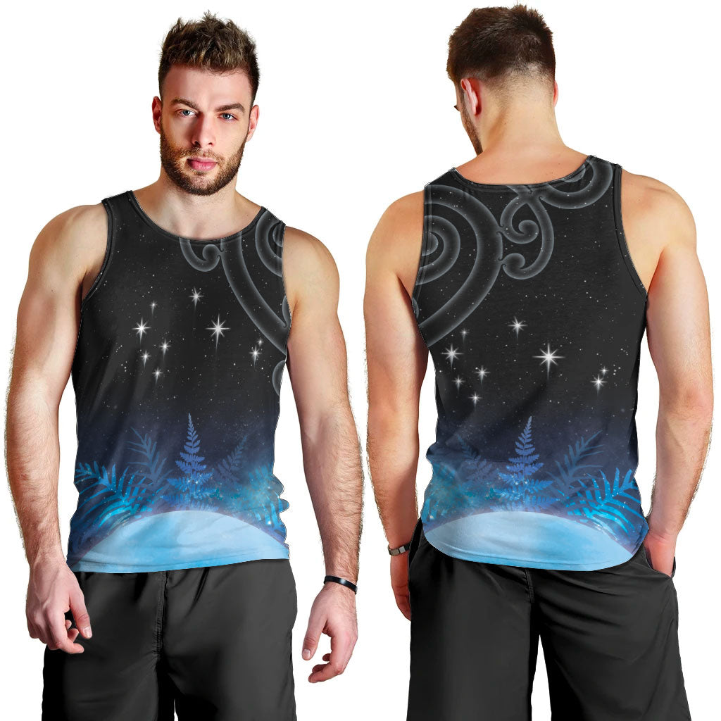 New Zealand Matariki Men Tank Top Pleiades Star Cluster Blue Galaxy