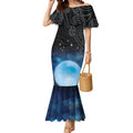 New Zealand Matariki Mermaid Dress Pleiades Star Cluster Blue Galaxy