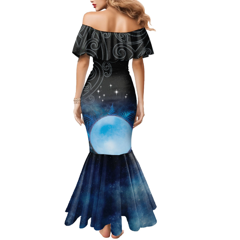 New Zealand Matariki Mermaid Dress Pleiades Star Cluster Blue Galaxy