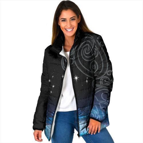 New Zealand Matariki Padded Jacket Pleiades Star Cluster Blue Galaxy