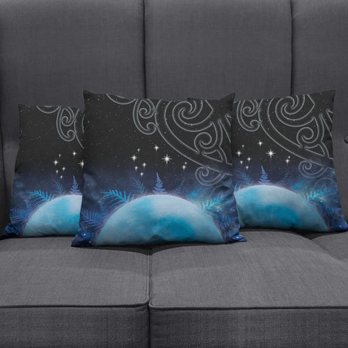 New Zealand Matariki Pillow Cover Pleiades Star Cluster Blue Galaxy
