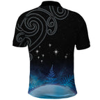 New Zealand Matariki Polo Shirt Pleiades Star Cluster Blue Galaxy